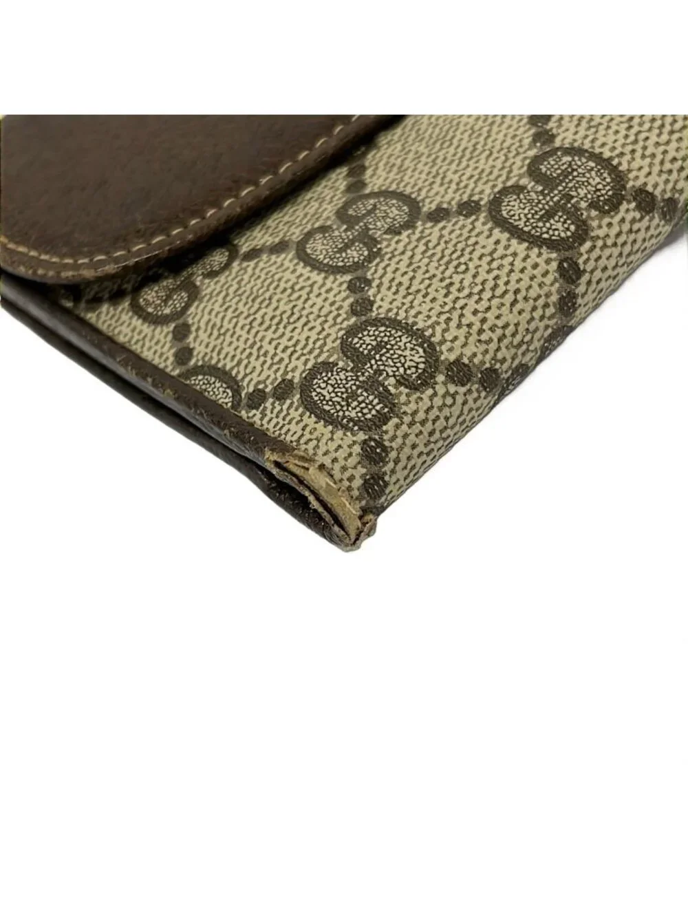 Gucci Wallet Collection GG Plus Supreme Sherry Beige Dark Brown Leather - Picture 6 of 6